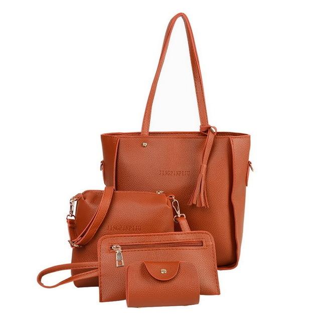 4pcs Woman Bag Set Fashion Female Purse and Handbag